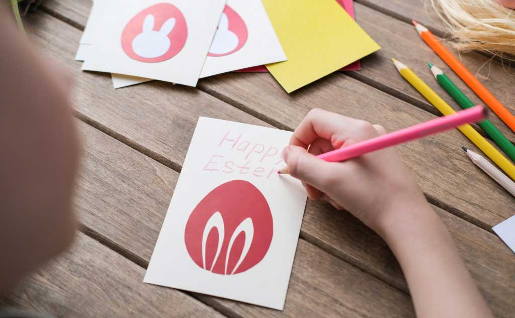 Decorating Easter Cards is a great tradition to start with your kids.