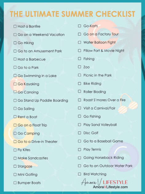 Check out our free printable of the Ultimate Summer Checklist that you print all for yourself.